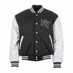Mil-Tec NY Baseballjacke Patch Schwarz Weiß