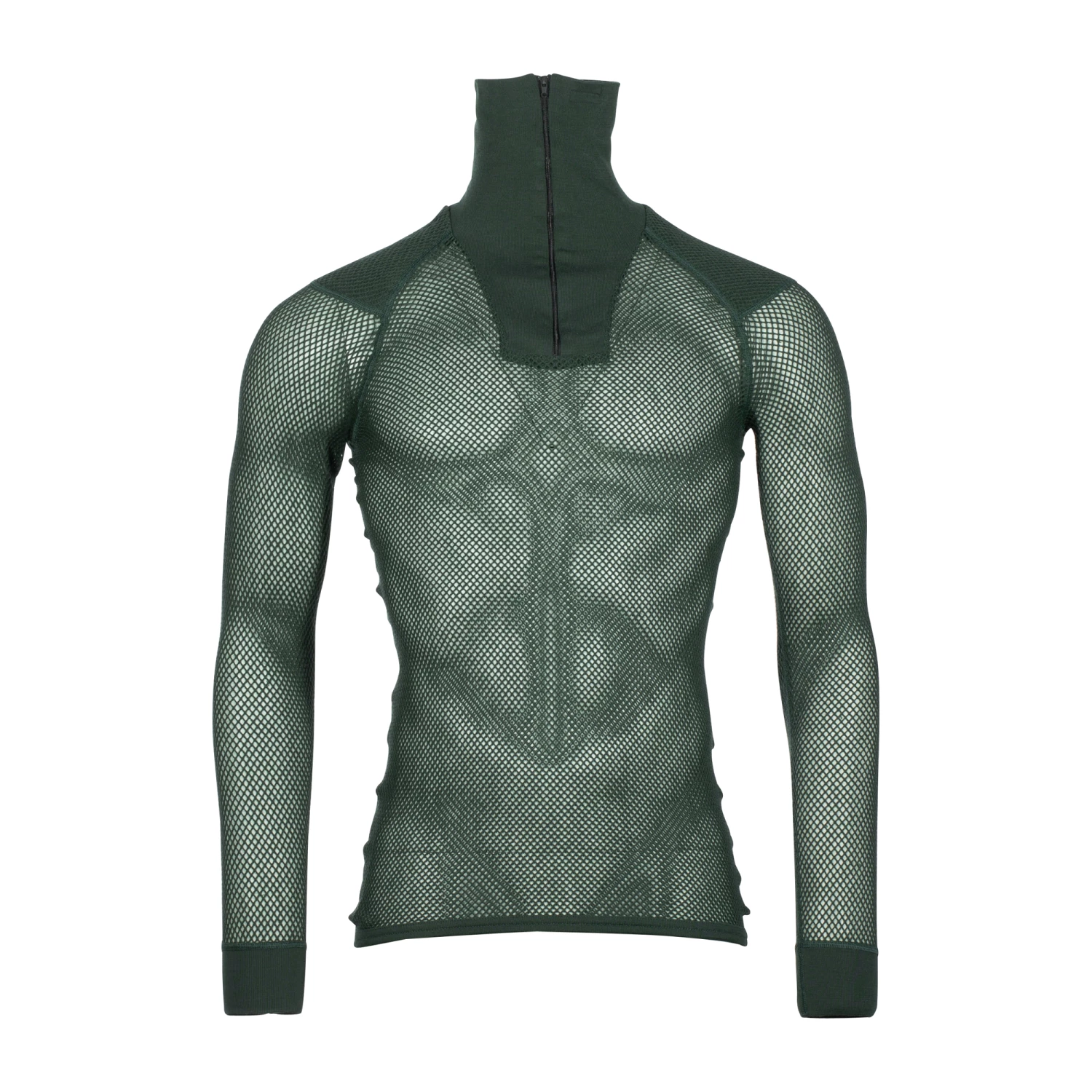 Brynje Shirt Super Thermo Zip Polo Grün