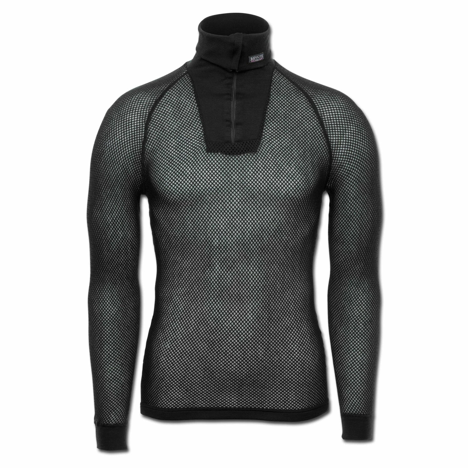 Brynje Shirt Super Thermo Zip Polo Schwarz
