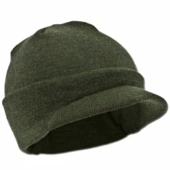 Elbe Team Merinomütze Mit Schirm Oliv