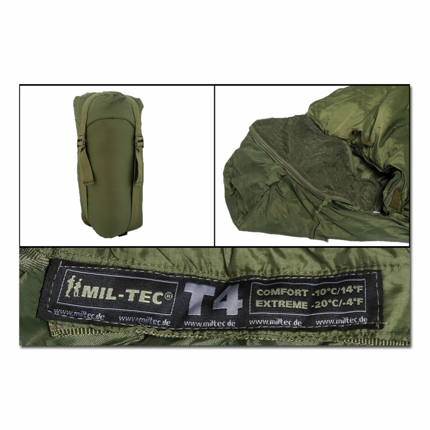 Mil-Tec Schlafsack Tactical 4 Oliv – Bild 2