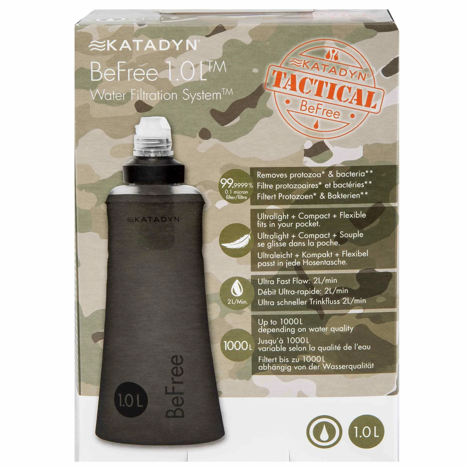 Katadyn Filtersystem BeFree Tactical 1.0 Liter Schwarz – Bild 5