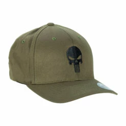 Café Viereck Cap Flexfit Punisher Schwarz Oliv