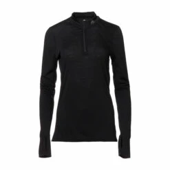 Aclima Pullover LightWool Zip Shirt Jet Black Frauen