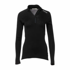 Aclima Pullover WarmWool Mock Neck Jet Black Frauen