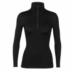 Icebreaker Langarmshirt Tech Half Zip Merino 260 Schwarz Frauen