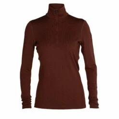Icebreaker Langarmshirt Half Zip 260 Tech Merino Espresso Frauen