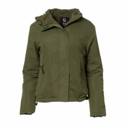 Brandit Jacke Windbreaker Frontzip Oliv Frauen