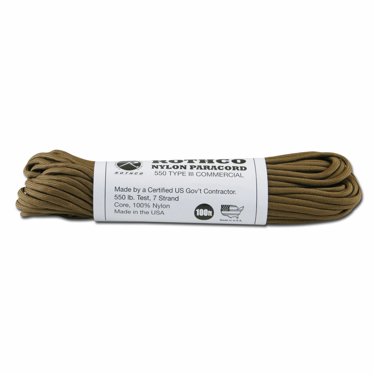 Rothco Fallschirmleine Nylon Type III 550 LB Coyote