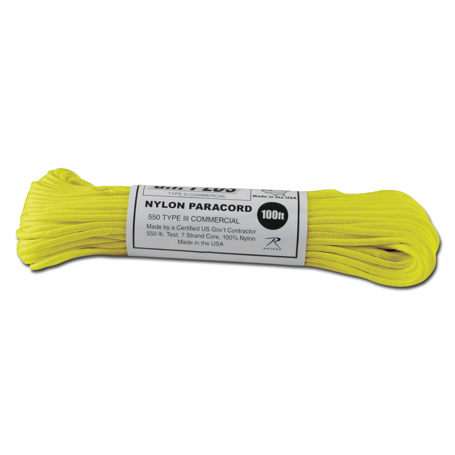 Rothco Fallschirmleine Nylon Type III 550 LB Neon Yellow