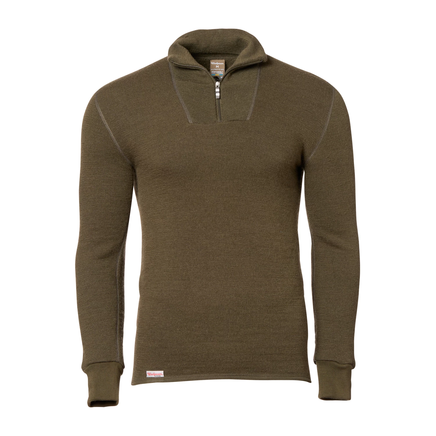 Woolpower Pullover Zip Turtleneck 400 Pine Green