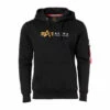 Alpha Industries Pullover Alpha Label Hoodie Schwarz