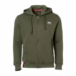 Alpha Industries Pullover Basic Zip Hoodie SL Dark Olive