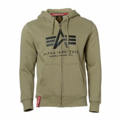 Alpha Industries Pullover Basic Zip Hoodie Olive