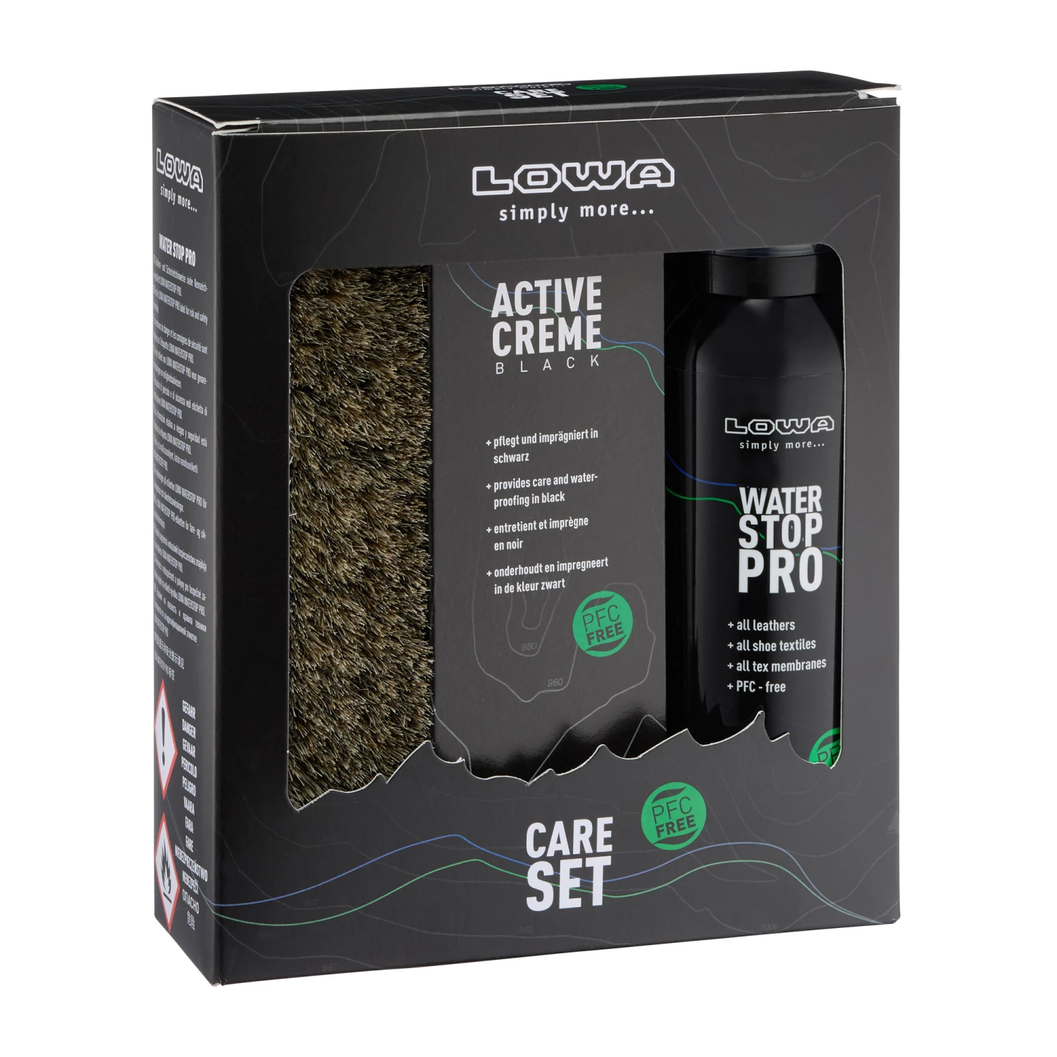 LOWA Schuhpflegeset Care Set Schwarz