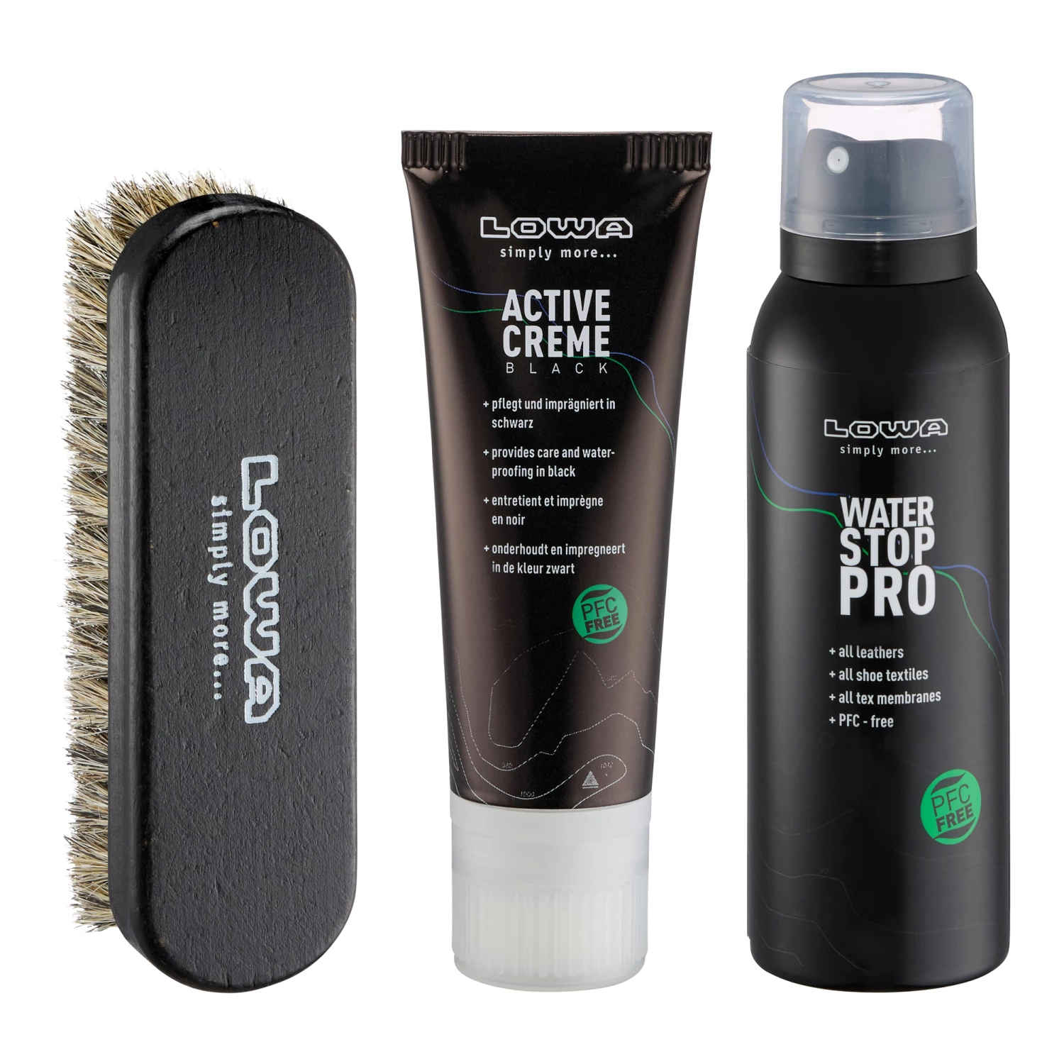 LOWA Schuhpflegeset Care Set Schwarz – Bild 2