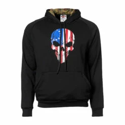 7.62 Design Hoodie BR Flag Skull Schwarz
