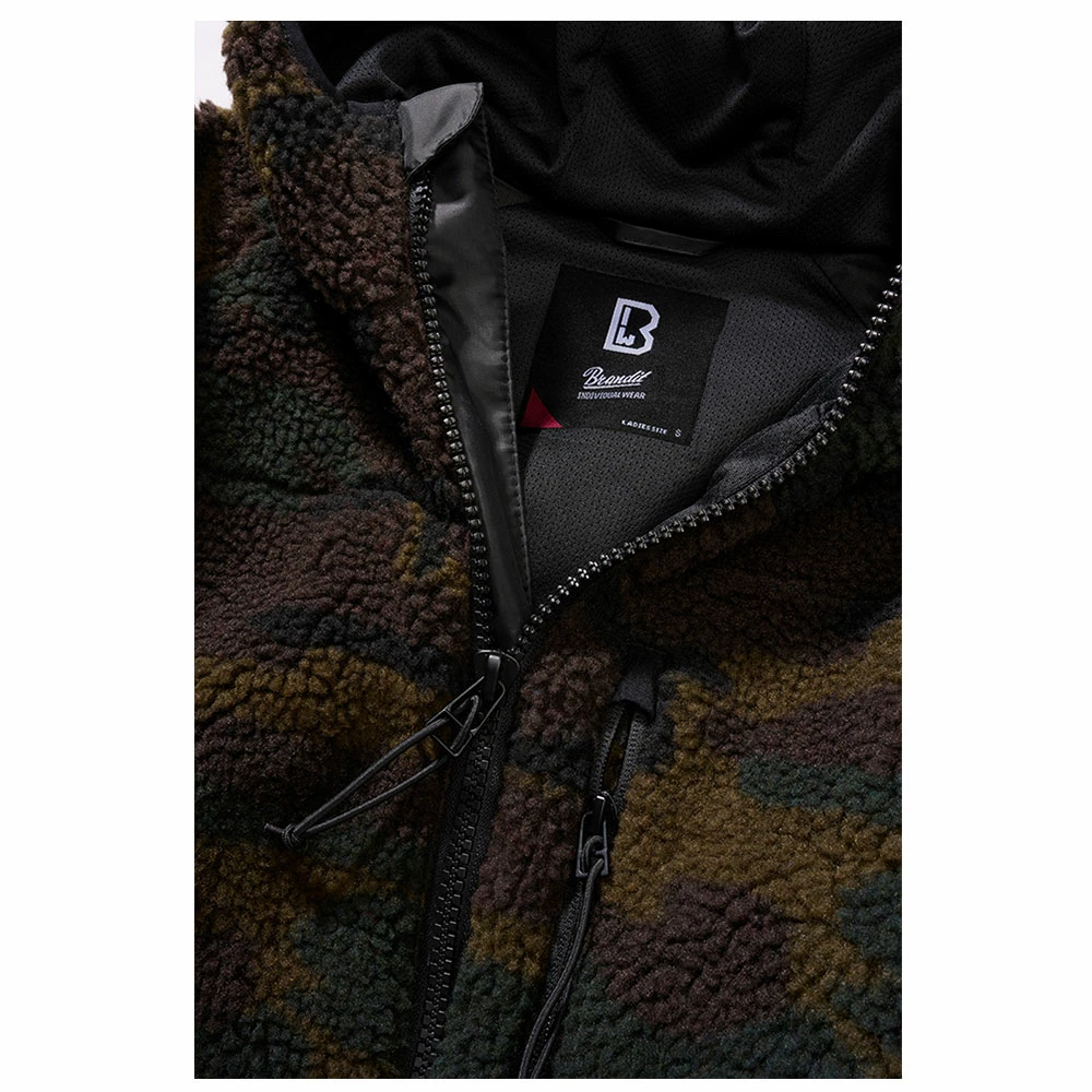 Brandit Jacke Teddyfleecejacket Hood Woodland Frauen – Bild 3