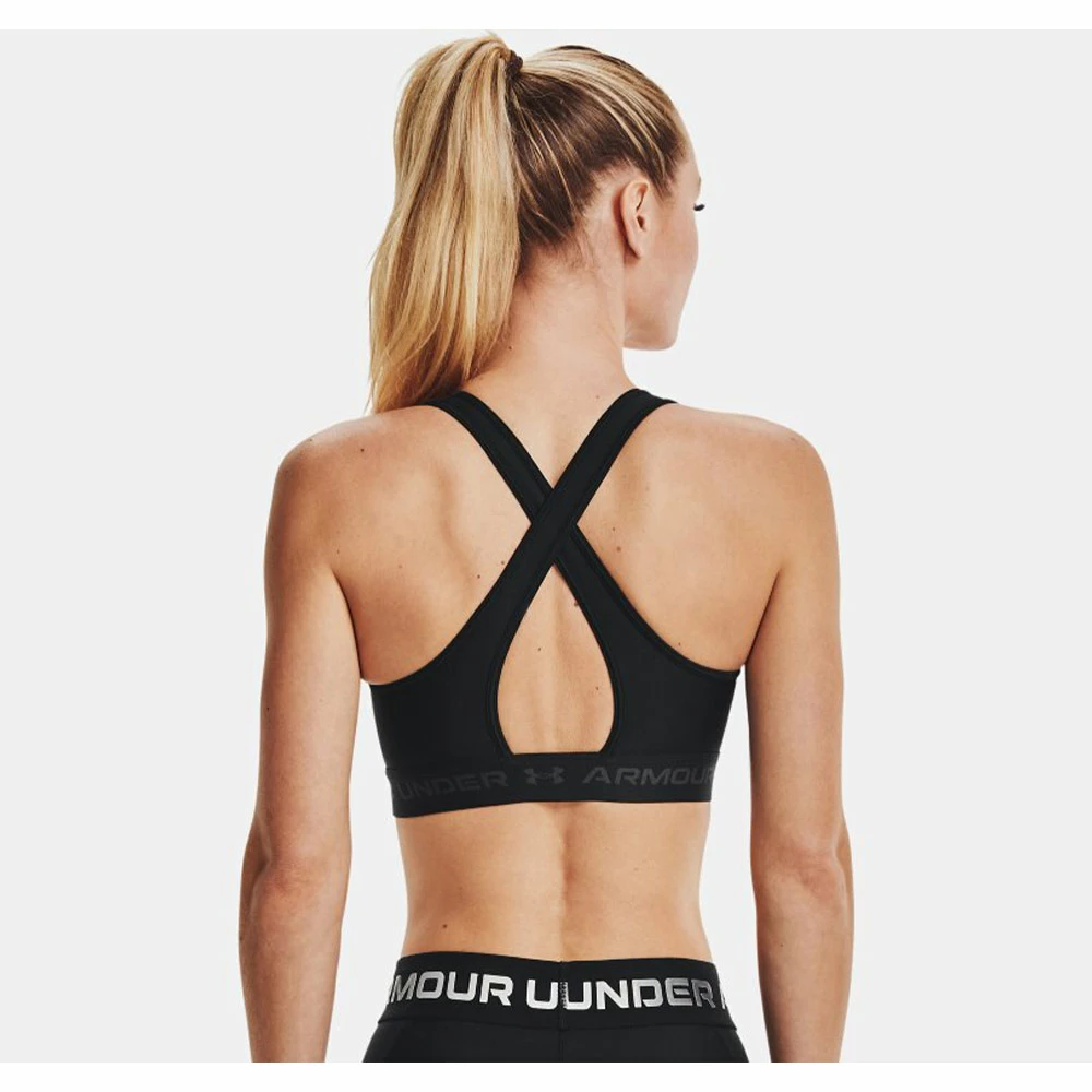 Under Armour Sport-BH Mid Crossback Schwarz Frauen – Bild 3