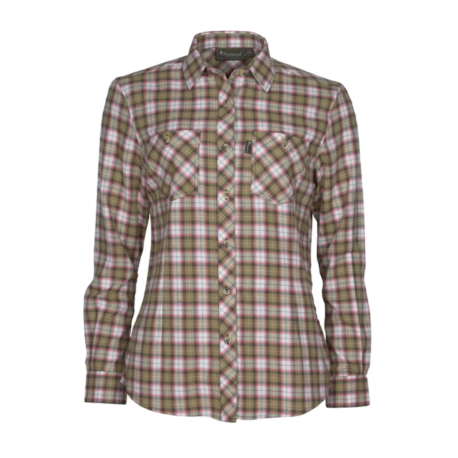 Pinewood Flanellbluse Felicia Grün Weiß Frauen
