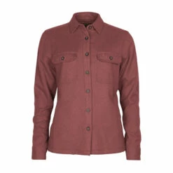 Pinewood Langarmhemd Värnamo Rusty Pink Melange Frauen