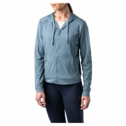 5.11 Pullover Emily Full Zip Grey Blue Frauen
